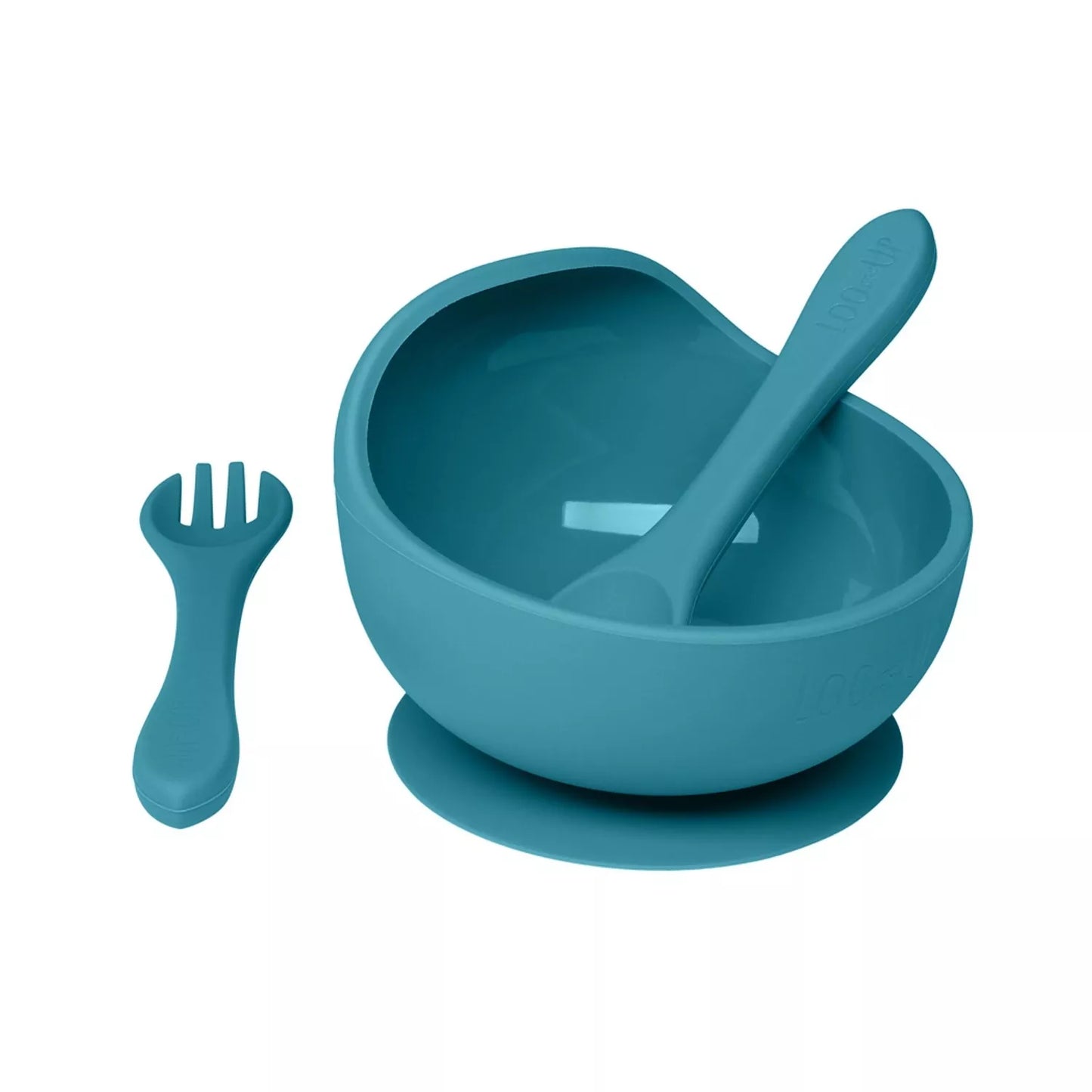 LOO.UP Set silikonska skleda in pribor (Blue)