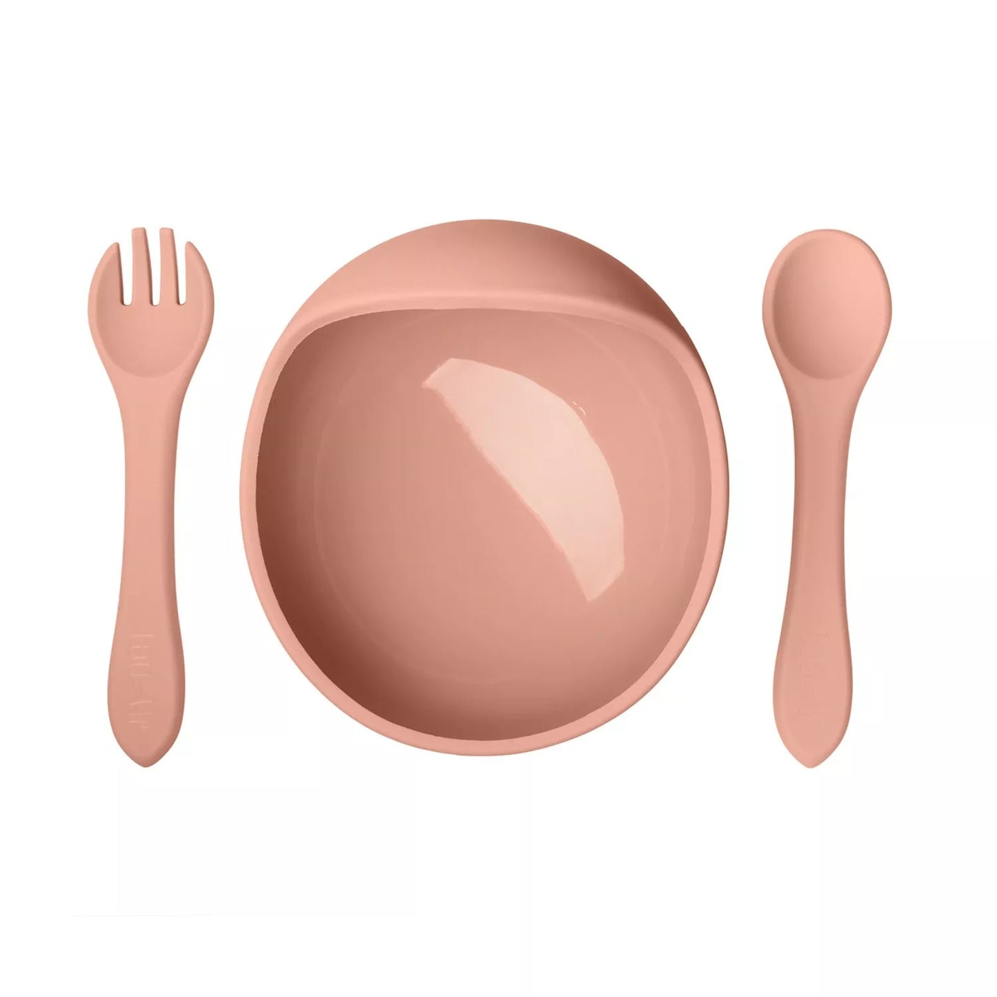 LOO.UP Set silikonska skleda in pribor (Peach)