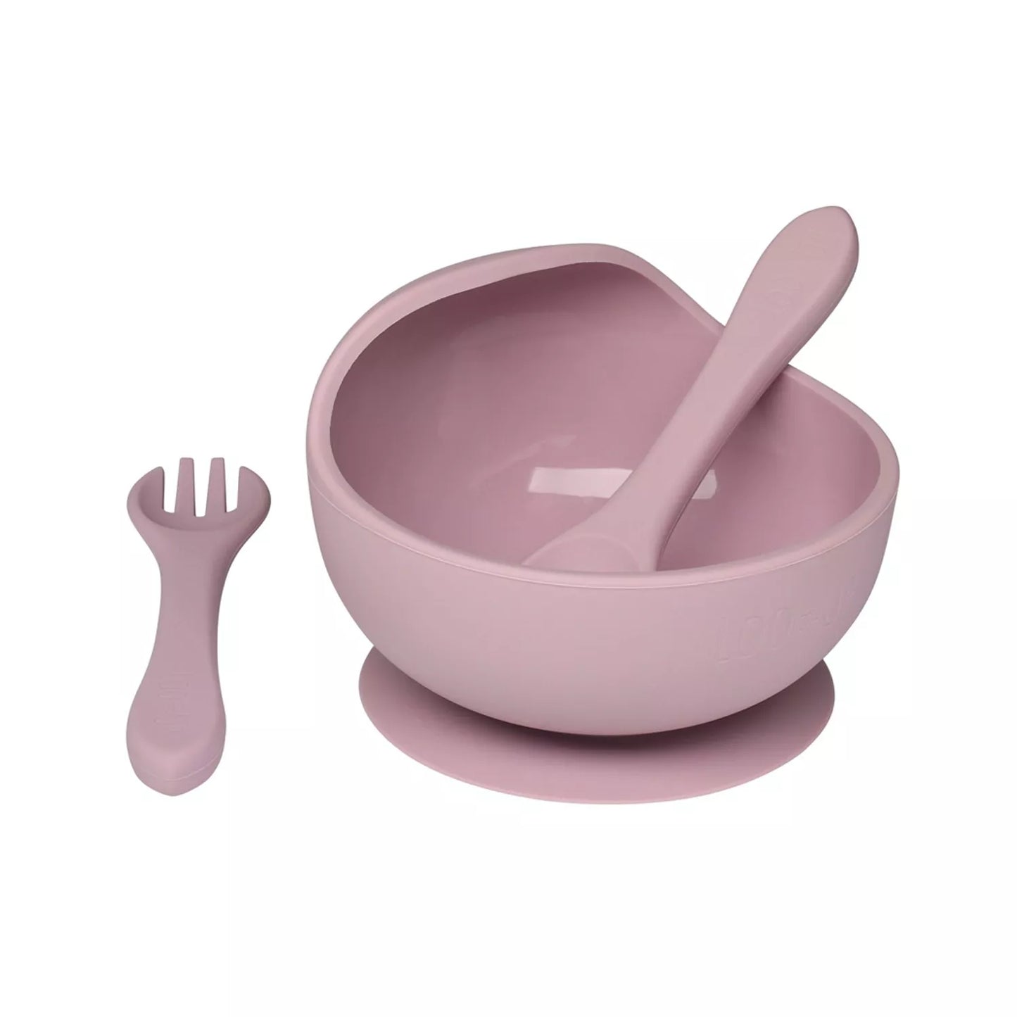 LOO.UP Set silikonska skleda in pribor (Pink)