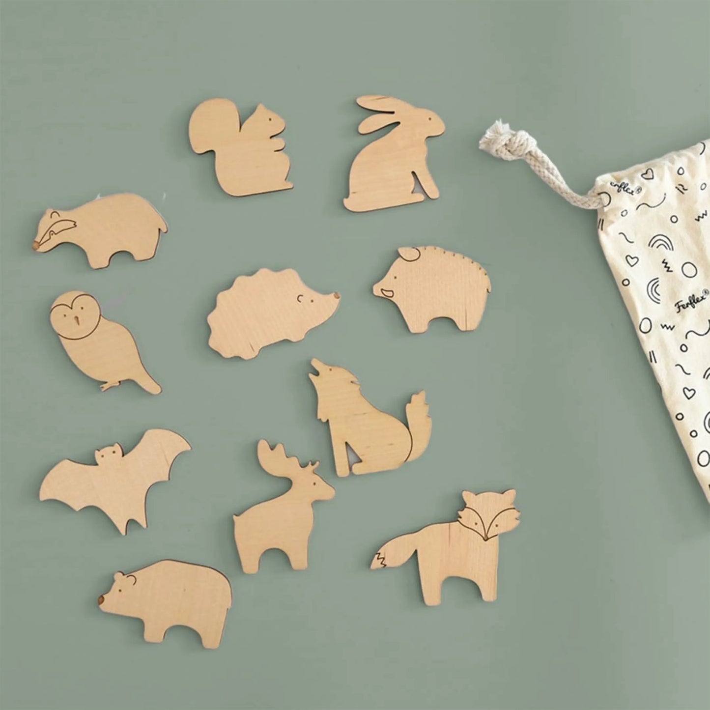 FERFLEX® Magnetaufkleber (Holz) - SAVANNAH ANIMALS 