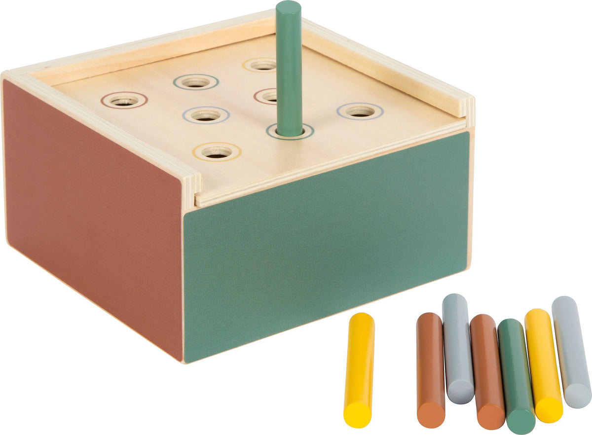 Montessori lesena škatla za vstavljanje in razvrščanje 3 v 1