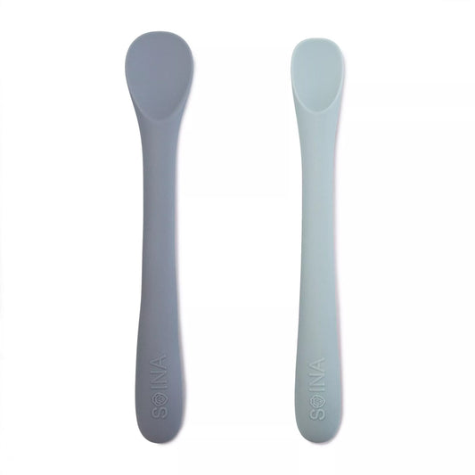 SOINA Set 2 silikonskih žlic (Pearl grey/Light blue)