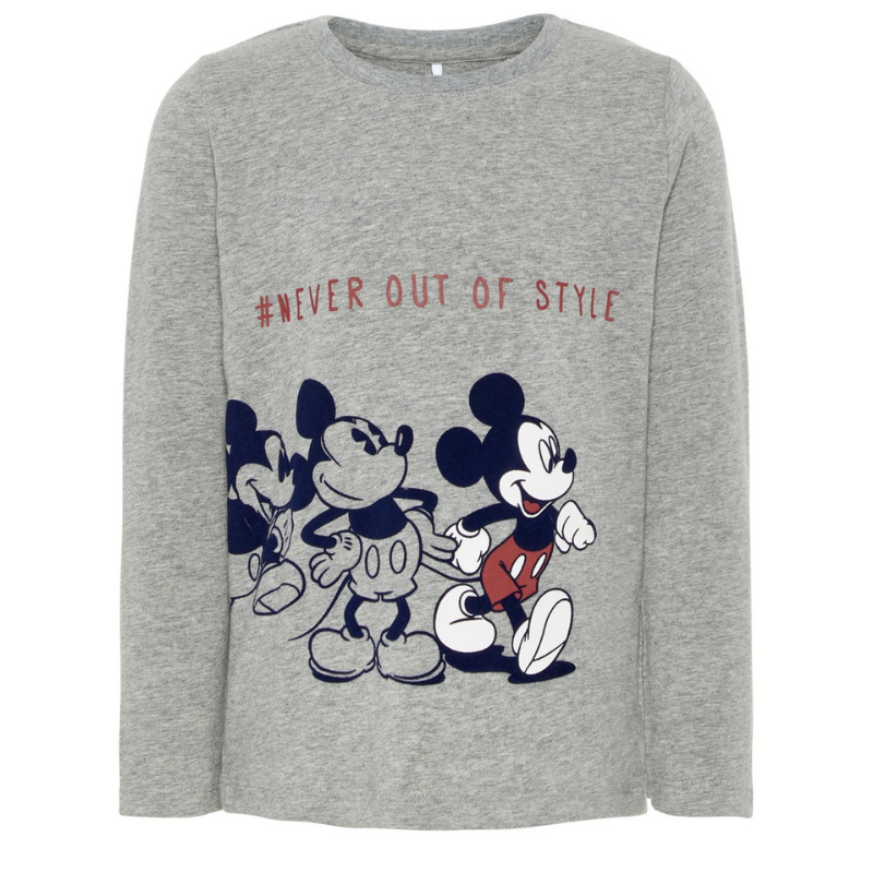 NAME IT Majica v sivi barvi z motivom Mickey miške